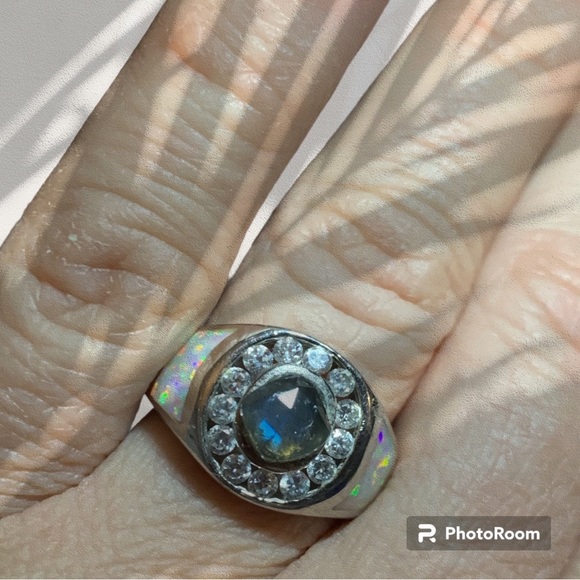NWT Opal, Labradorite and CZ Ring- Kalifano Stores - Picture 9 of 10